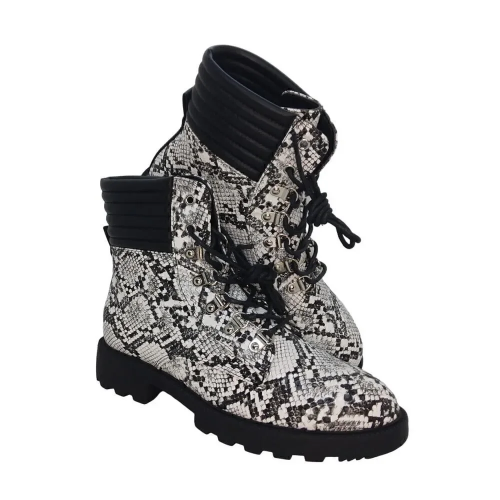 Just Fab Claudine Womens NEW w/Box Natural Snake Booties - sz. 6 1/2